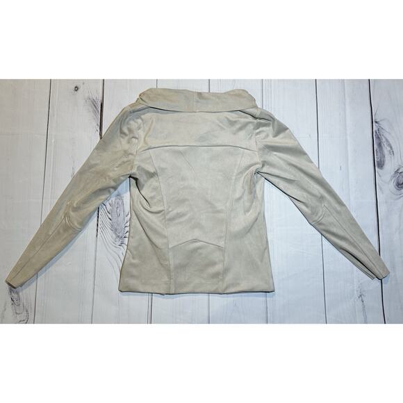 Tart Collections Women's Tan Faux Suede Full Zip Long Sleeve Jacket Size Small - Picture 2 of 6